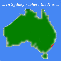Map of Australia, zooming in on Sydney